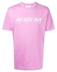 T-shirt à col rond imprimé rose 1017 Alyx 9Sm