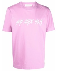 T-shirt à col rond imprimé rose 1017 Alyx 9Sm