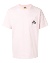 T-shirt à col rond imprimé rose A Bathing Ape