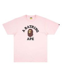 T-shirt à col rond imprimé rose A Bathing Ape