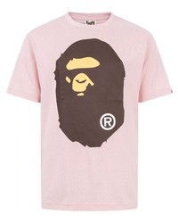 T-shirt à col rond imprimé rose A Bathing Ape