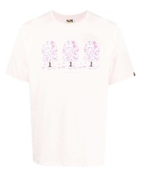 T-shirt à col rond imprimé rose A Bathing Ape