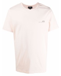 T-shirt à col rond imprimé rose A.P.C.