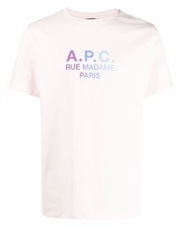 T-shirt à col rond imprimé rose A.P.C.