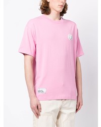 T-shirt à col rond imprimé rose AAPE BY A BATHING APE