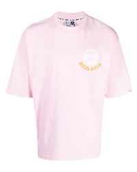 T-shirt à col rond imprimé rose AAPE BY A BATHING APE