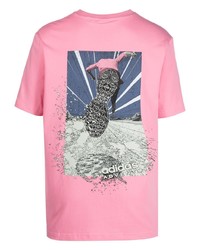 T-shirt à col rond imprimé rose adidas