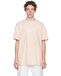 T-shirt à col rond imprimé rose Alexander McQueen