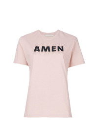 T-shirt à col rond imprimé rose Amen