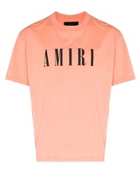 T-shirt à col rond imprimé rose Amiri