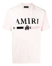 T-shirt à col rond imprimé rose Amiri