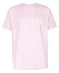 T-shirt à col rond imprimé rose Anti Social Social Club