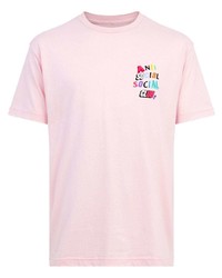 T-shirt à col rond imprimé rose Anti Social Social Club