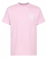 T-shirt à col rond imprimé rose Anti Social Social Club