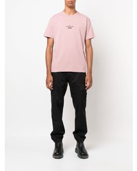 T-shirt à col rond imprimé rose Stone Island