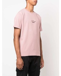 T-shirt à col rond imprimé rose Stone Island