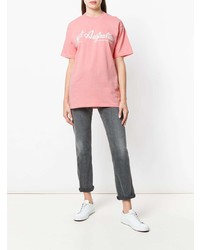 T-shirt à col rond imprimé rose Gcds