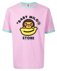 T-shirt à col rond imprimé rose *BABY MILO® STORE BY *A BATHING APE®