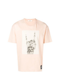 T-shirt à col rond imprimé rose Bally