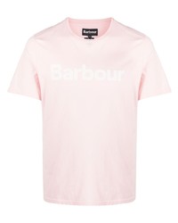 T-shirt à col rond imprimé rose Barbour