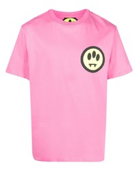 T-shirt à col rond imprimé rose BARROW