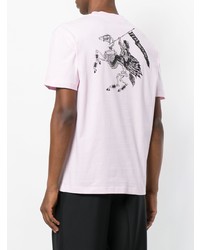 T-shirt à col rond imprimé rose McQ Alexander McQueen