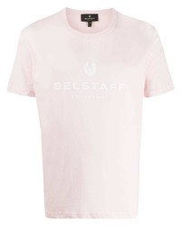 T-shirt à col rond imprimé rose Belstaff