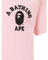 T-shirt à col rond imprimé rose A Bathing Ape