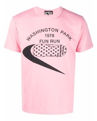 T-shirt à col rond imprimé rose Black Comme Des Garçons