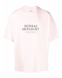 T-shirt à col rond imprimé rose Bonsai