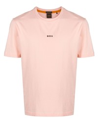 T-shirt à col rond imprimé rose BOSS