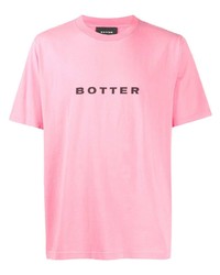 T-shirt à col rond imprimé rose Botter