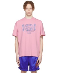 T-shirt à col rond imprimé rose Brain Dead
