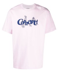 T-shirt à col rond imprimé rose Carhartt WIP