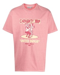 T-shirt à col rond imprimé rose Carhartt WIP