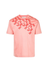 T-shirt à col rond imprimé rose Cerruti 1881