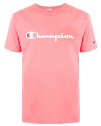 T-shirt à col rond imprimé rose Champion