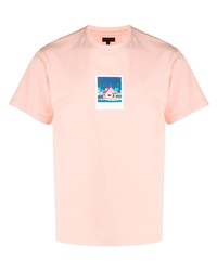 T-shirt à col rond imprimé rose Clot