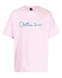 T-shirt à col rond imprimé rose Clot