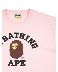 T-shirt à col rond imprimé rose A Bathing Ape