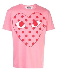 T-shirt à col rond imprimé rose Comme Des Garcons Play