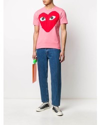 T-shirt à col rond imprimé rose Comme Des Garcons Play