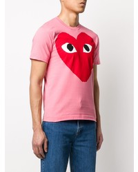 T-shirt à col rond imprimé rose Comme Des Garcons Play