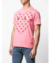 T-shirt à col rond imprimé rose Comme Des Garcons Play