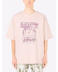T-shirt à col rond imprimé rose Dolce & Gabbana