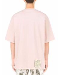 T-shirt à col rond imprimé rose Dolce & Gabbana