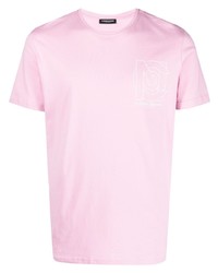 T-shirt à col rond imprimé rose costume national contemporary
