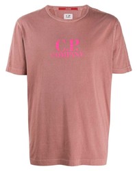 T-shirt à col rond imprimé rose CP Company