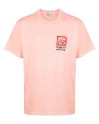 T-shirt à col rond imprimé rose Deus Ex Machina