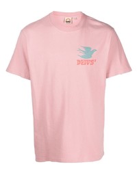 T-shirt à col rond imprimé rose Deus Ex Machina